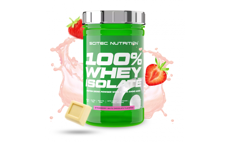 Scitec Whey Isolate – Strawberry White Chocolate, 700 г Scitec Nutrition 100% Whey Isolate 700 g – порошковий протеїн зі