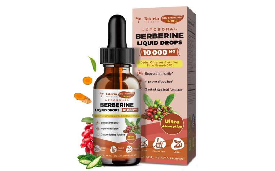 Totaria Health Ліпосомальний берберин 10,000 мг – 60 мл Totaria Health Liposomal Berberine – рідкий берберин 10,000 мг у