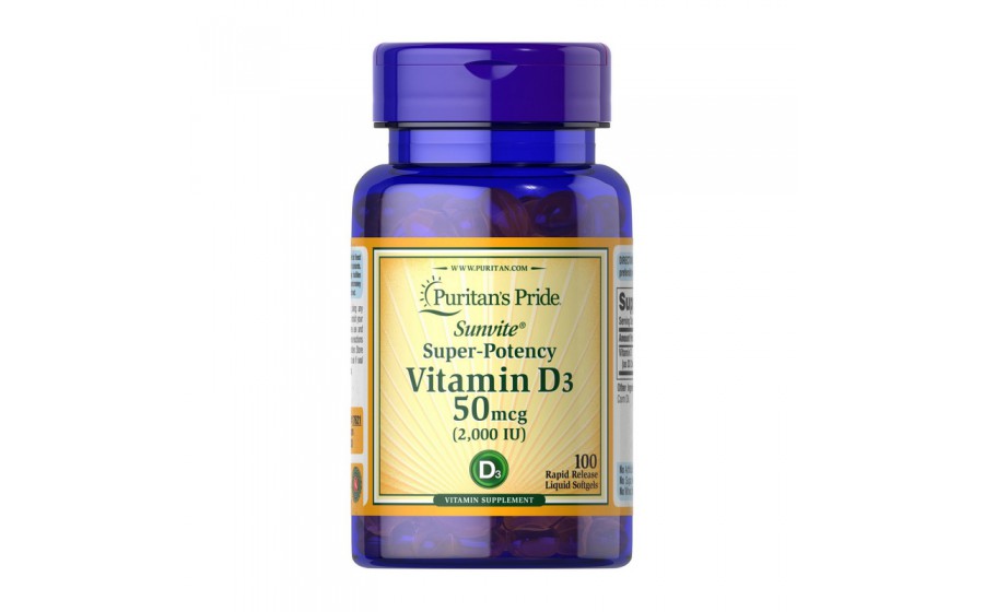 Vitamin D3 50 mcg (2000 IU) (100 softgels)