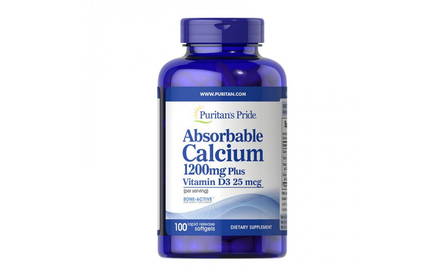 Absorbable Calcium 1200 mg Plus Vitamin D3 25 mcg (100 softgels)