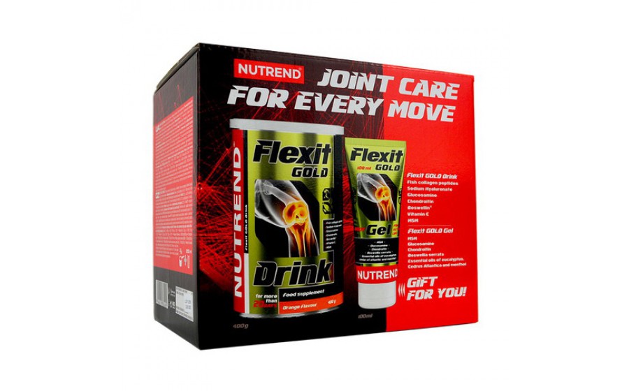 Flexit Drink Gold + Flexit Gold Gel 100 ml (400 g + 100ml, orange)