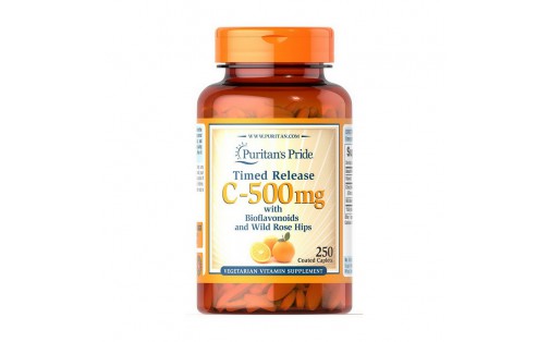 Vitamin C-500 mg with Bioflavonoids and Wild Rose Hips Timed Release (250 caplets)