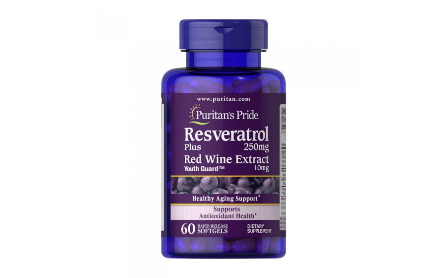 Resveratrol 250 mg plus Red Wine Extract 10 mg (60 softgels)