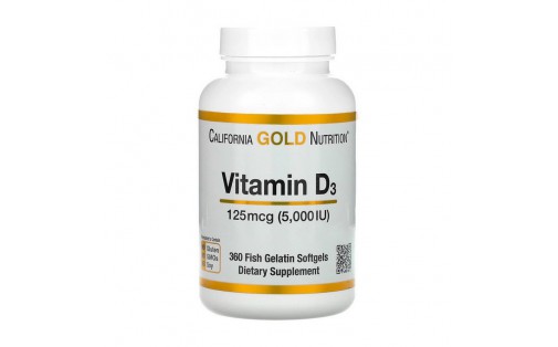 Vitamin D3 125 mcg (5,000 IU) (360 fish gelatin softgels)