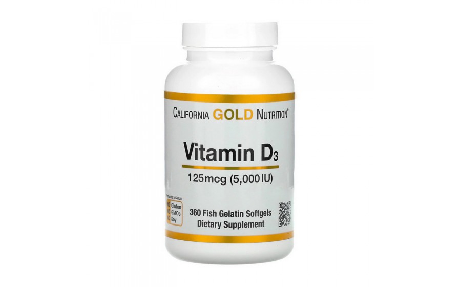 Vitamin D3 125 mcg (5,000 IU) (360 fish gelatin softgels)