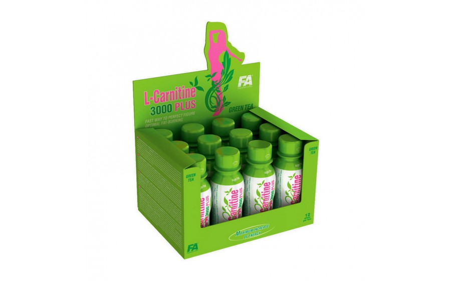 L-Carnitine 3000 Plus (12 x 100 ml, green tea)