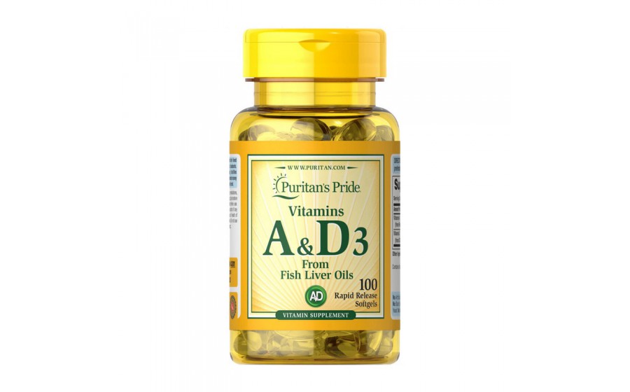 Vitamins A&D3 from Fish Liver Oils (100 softgels)