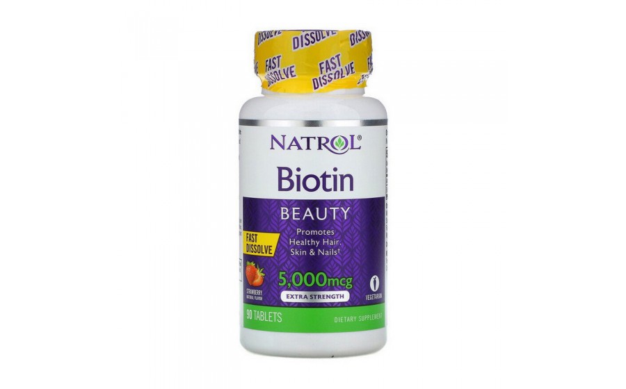 Biotin Beauty 5,000 mcg (90 tab, strawberry)