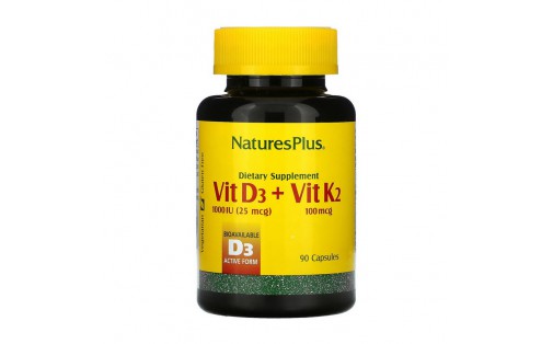 Vit D3 1000IU (25 mcg) + Vit K2 100 mg (90 caps)