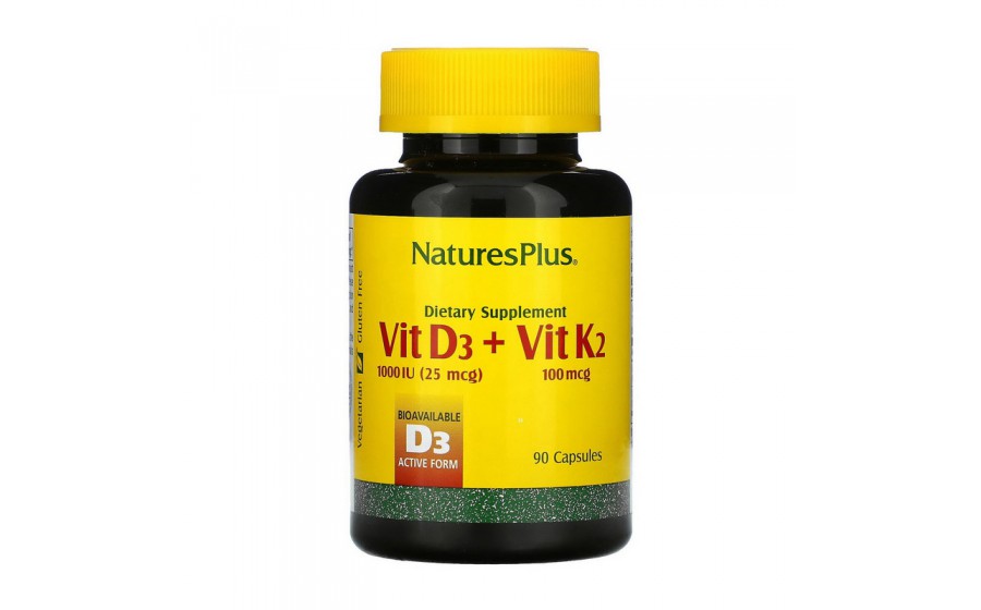 Vit D3 1000IU (25 mcg) + Vit K2 100 mg (90 caps)