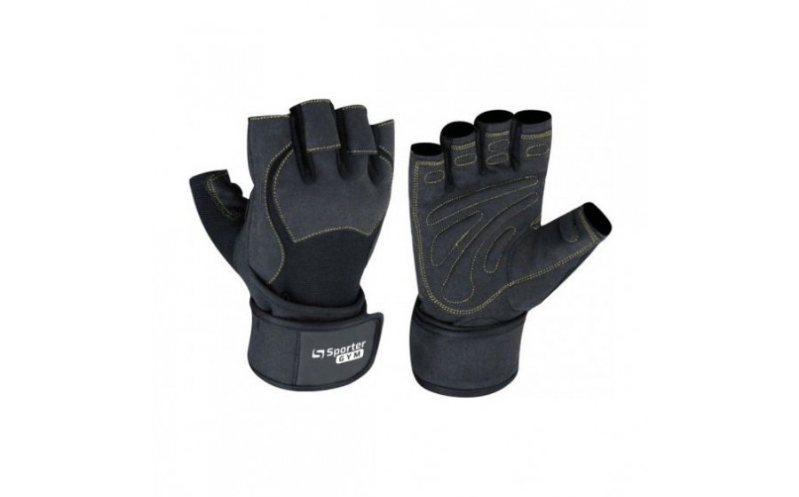 Weightlifting Gloves Black-Yellow (L size)