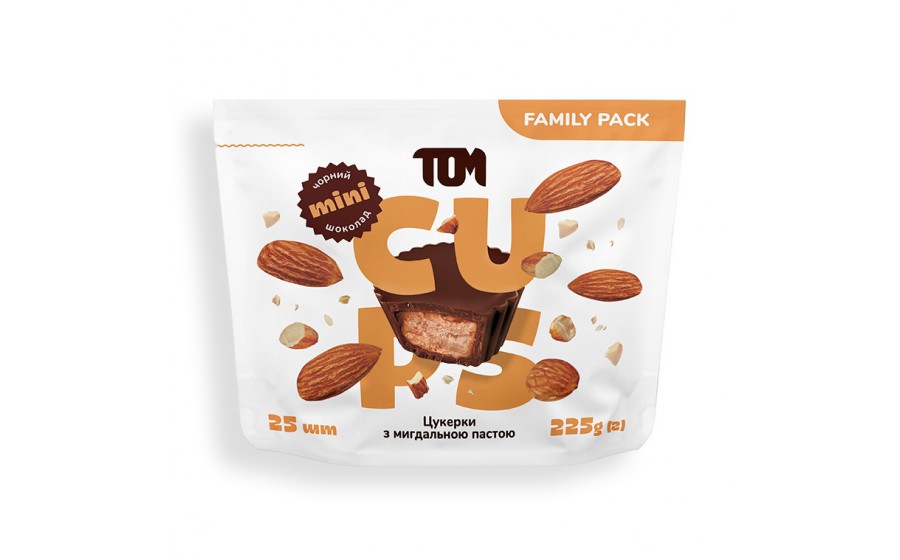 Цукерки з мигдальною пастою чорний шоколад - Family Pack (225 g)