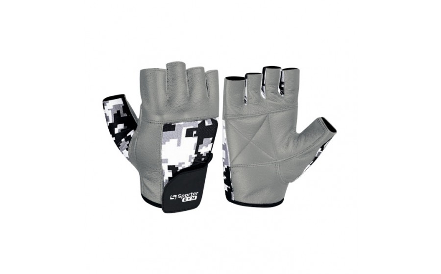 Weightlifting Gloves Grey/Camo (S size, Grey/Camo)