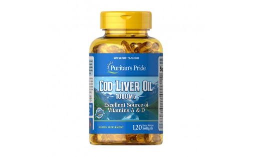 Cod Liver Oil 1000 mg Vitamins A&D (120 softgels)