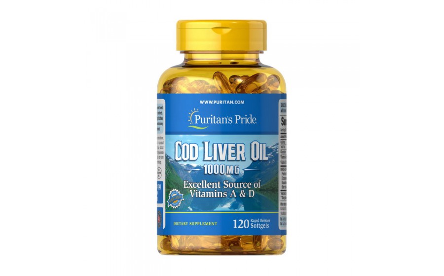 Cod Liver Oil 1000 mg Vitamins A&D (120 softgels)