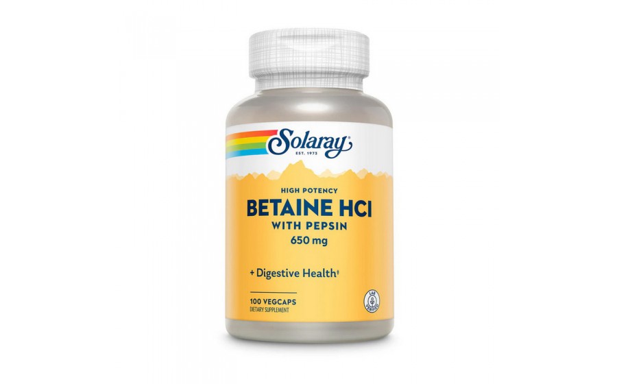 Betaine HCL with pepsin 650 mg (100 veg caps)