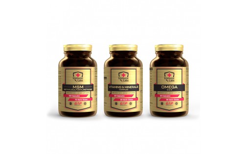 Vitamins & Minerals Complex (90 caps) + MSM (150 caps) + Omega 3-6-9 (90 caps)