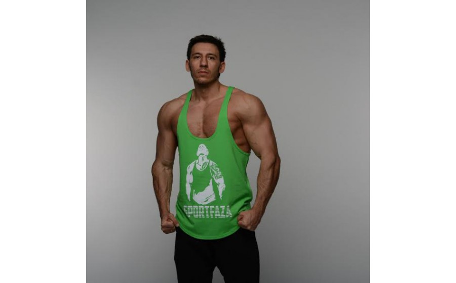 Майка SportFaza stringer BLK (Размер L, green)