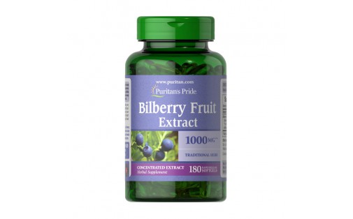 Bilberry Fruit Extract 1000 mg (180 softgels)