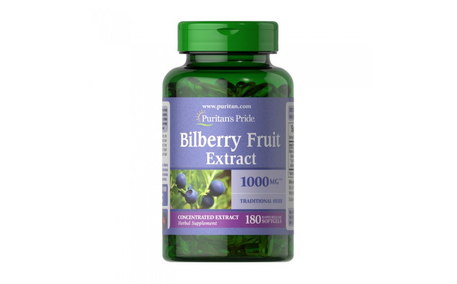 Bilberry Fruit Extract 1000 mg (180 softgels)