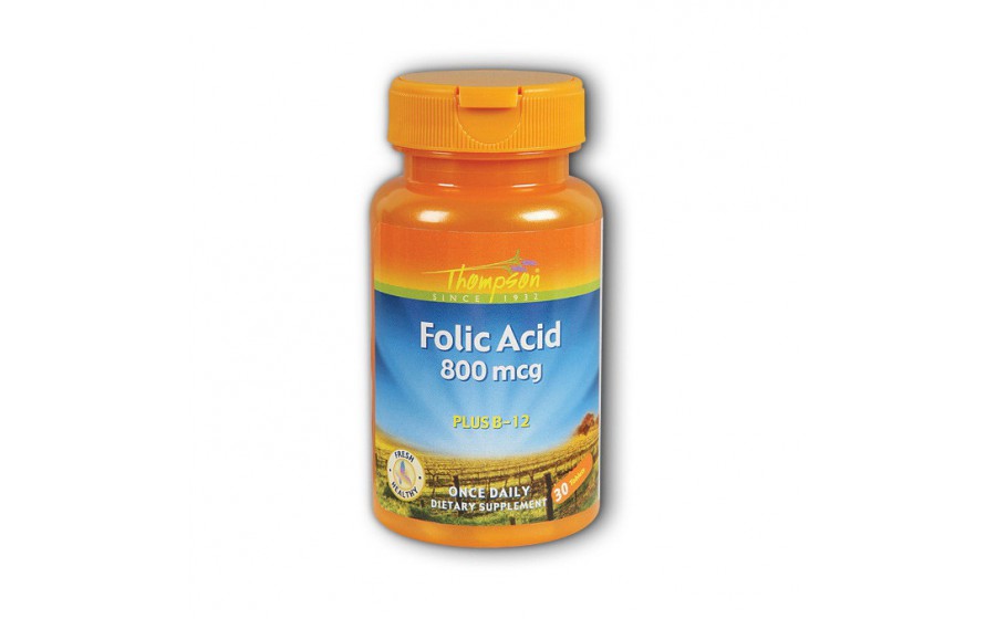 Folic Acid 800 mcg with B-12 (30 tabs)