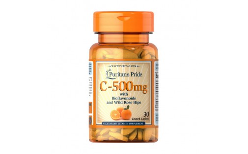 Vitamin C-500 mg with Bioflavonoids and Rose Hips (30 caplets)