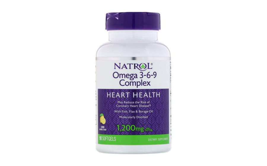 Omega 3-6-9 1200 mg (90 softgels, lemon)