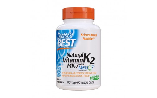 Natural Vitamin K2 MK-7 with MenaQ7 100 mcg (60 veg caps)