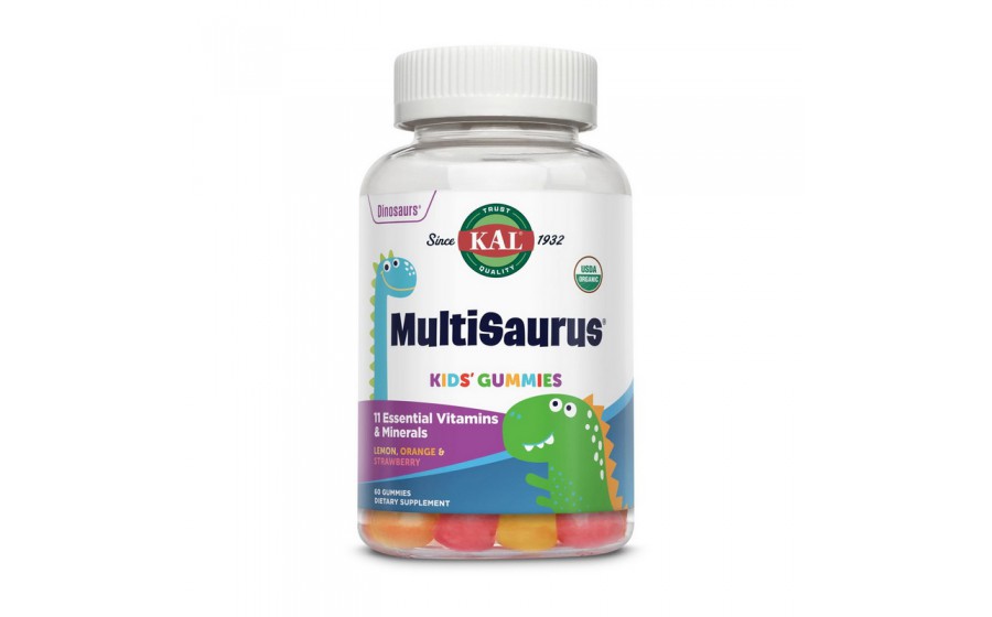 MultiSaurus (60 gummies, lemon orange & strawberry)