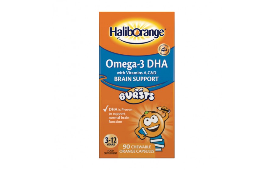 Omega-3 DHA + Vits A,C & D Brain Support (90 chew tab, orange)