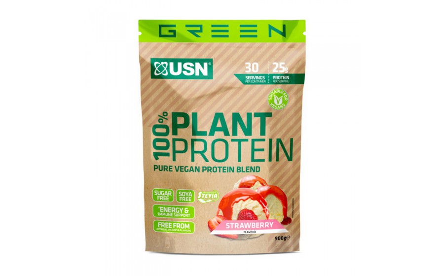 100% Plant Protein (900 g, strawberry)