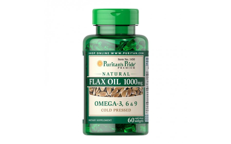 Flax Oil 1000 mg Omega 3-6-9 (60 softgels)