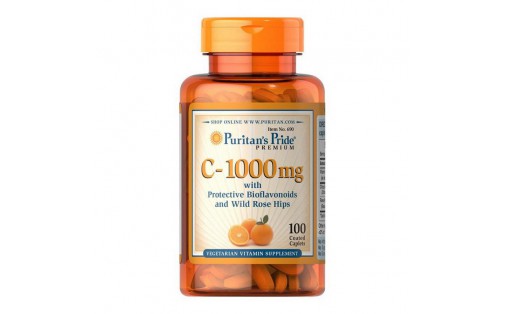 C-1000 mg with bioflavonoids and wild rose hips (100 caplets)