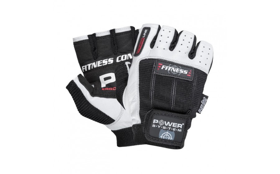 Fitness Gloves White-Black 2300WB (XS size)