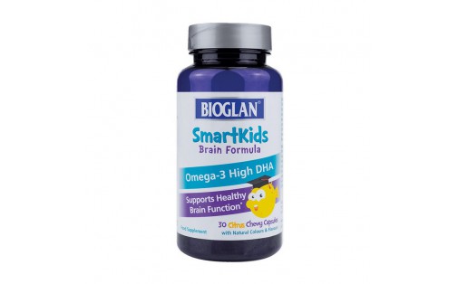 Smartkids Omega-3 High DHA Brain Formula (30 chew caps, citrus)