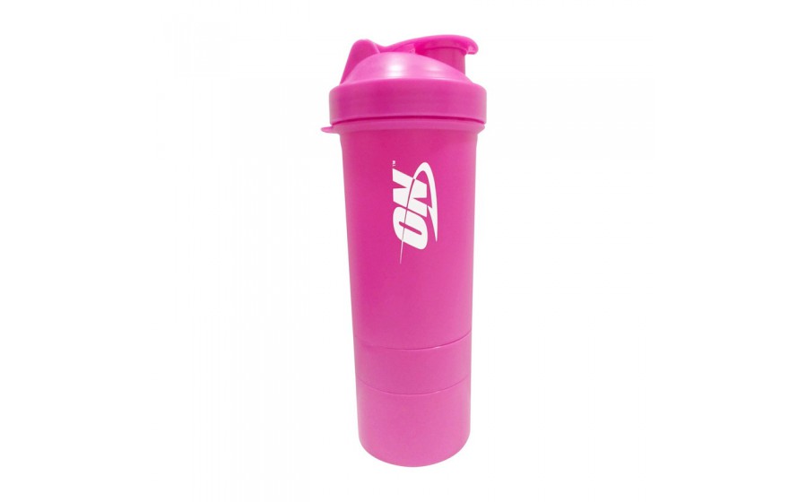 Shaker ON 3 in 1 with metal ball (600 ml, pink)