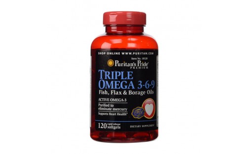 Triple Omega 3-6-9 Fish, Flax & Borage Oils (120 softgels)