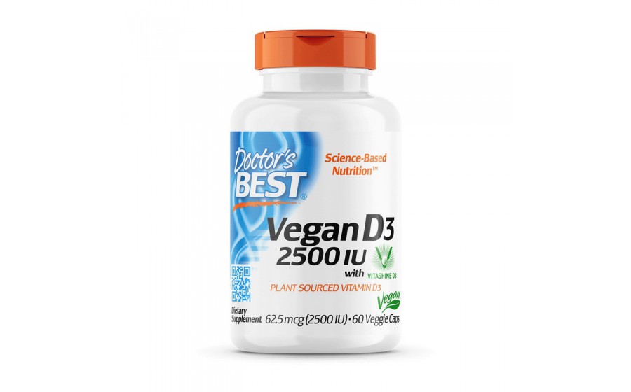 Vegan D3 2500 IU with plant sourced vitamin D3 (60 veg caps)