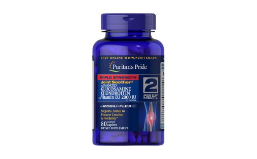 Triple Strength Glucosamine & Chondroitin with Vitamin D3 2000 IU (80 caplets)