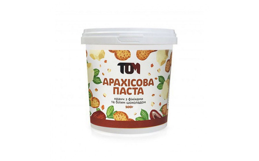 Арахісова Паста (500 g, кранч з фініками та білим шоколадом)