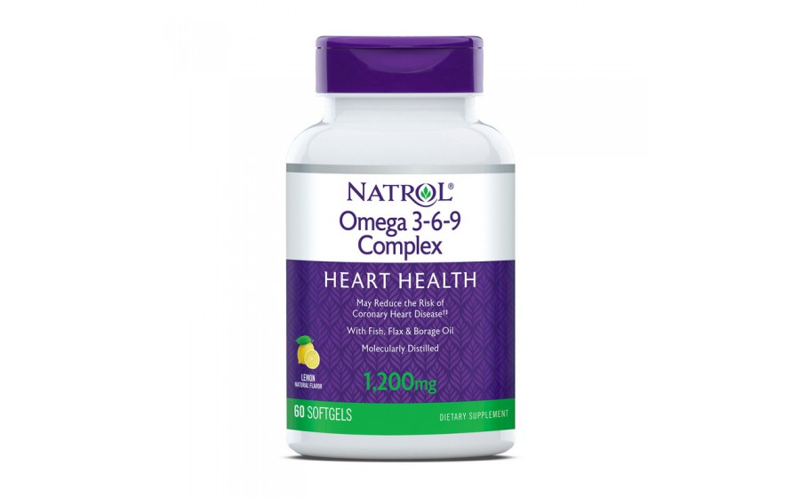 Omega 3-6-9 Complex 1200 mg (60 softgels, lemon)