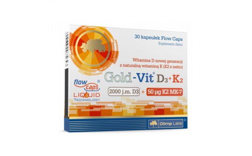 Gold-Vit D3 + K2 (2000 IU/50 µg) (30 caps)