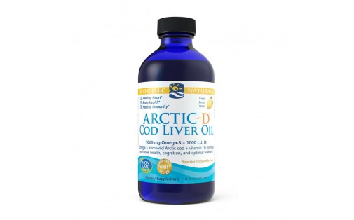 Arctic-D Cod Liver Oil 1060 mg omega-3 + 1000IU D3 (237 ml, great lemon)