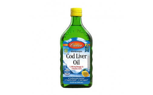 Cod Liver Oil 1,100 mg Omega-3s + Vitamins A & D3 (500 ml, pure)