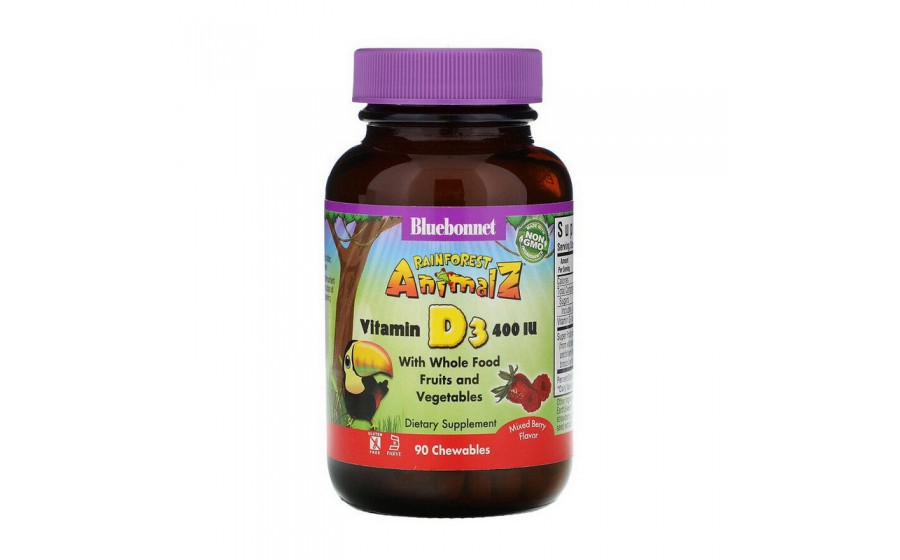 Vitamin D3 400 IU (10 mcg) for kids (90 chewables, mixed berry)