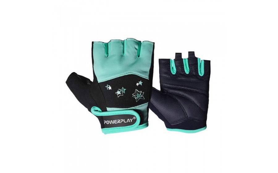 Womans Fitness Gloves Black-Green 3492 (XS size)