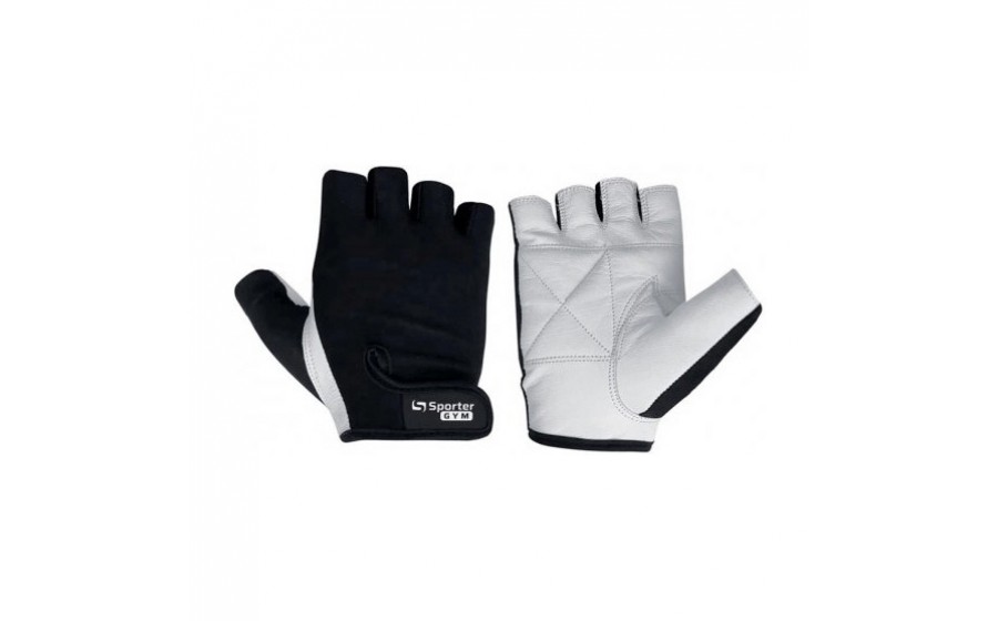 Fitness Gloves White/Black MFG-208.4B (M size, White/Black)