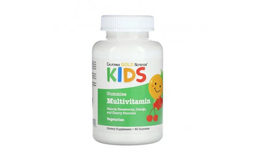 Kids Multivitamin Gummies (60 gummies, natural strawberry,orange and cherry)