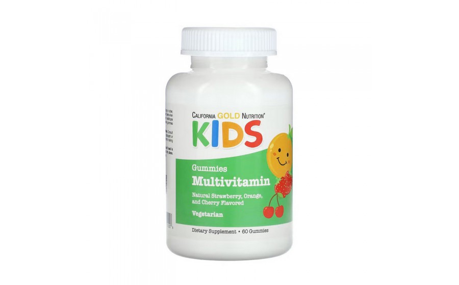 Kids Multivitamin Gummies (60 gummies, natural strawberry,orange and cherry)