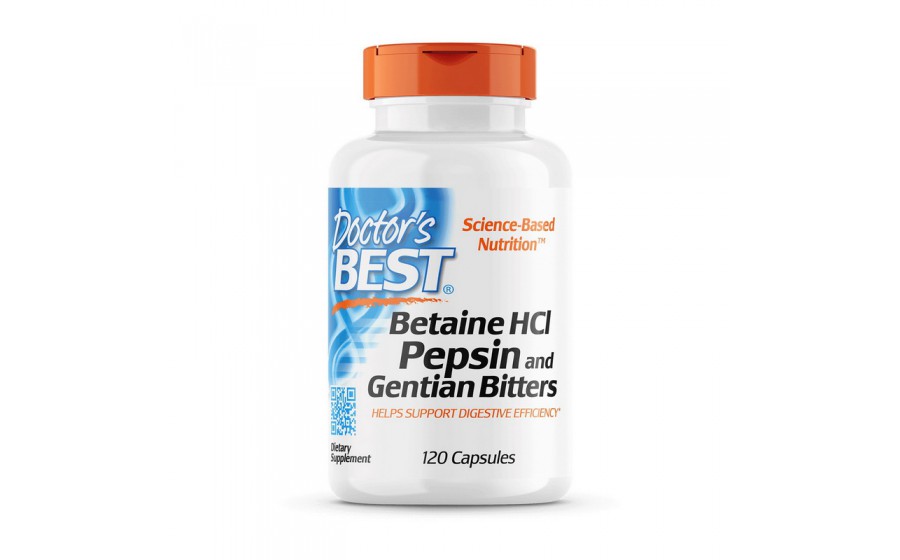 Betaine HCL Pepsin and Gentian Bitters (120 caps)